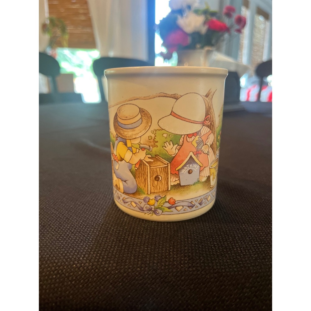 Vtg Watkins Country Kids "Dads Are Best" Mug Coffee Cup Coaster Lid Father's Day - Picture 3 of 9